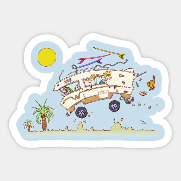 Surf Trip Sticker by Solid Fish Designs